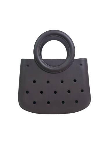 Mini EVA Beach Bag for Women - Cute Waterproof Rubber Tote Handbag for Vacation, Pool & Shower - Washable Mini Handbag for Sunscreen, Phone & Keys (Brown)(8 Inch) 